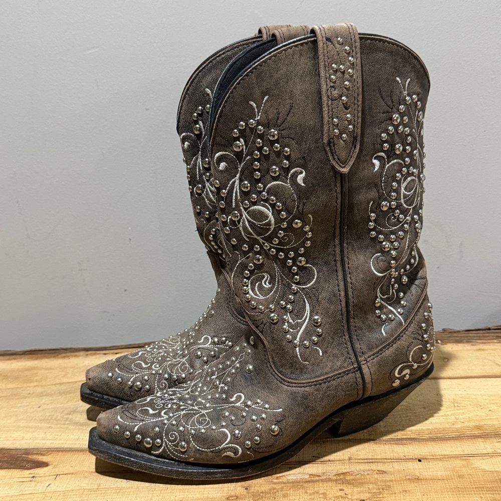 Rockin Country Collection Studded Boho Western Womens Cowboy Boots Size‎ 8.5M
